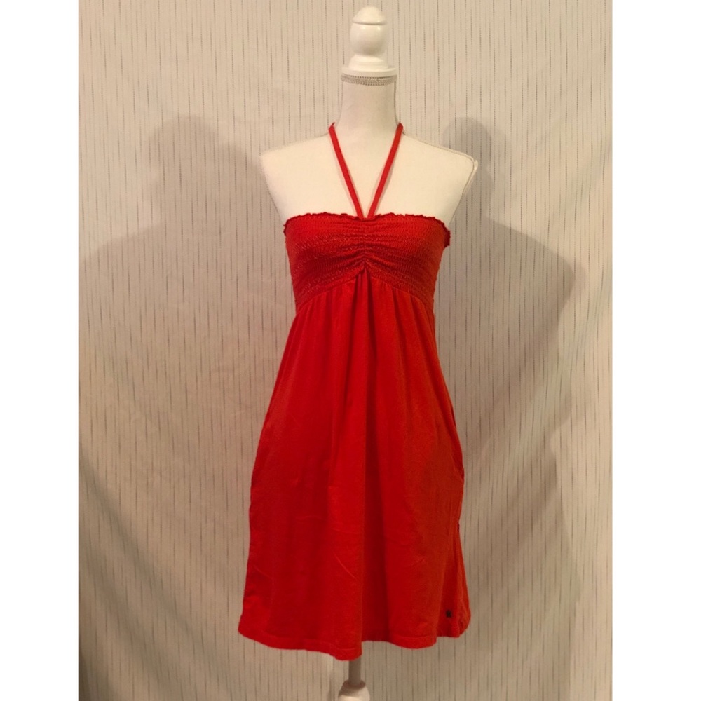 HURLEY fiery red halter dress